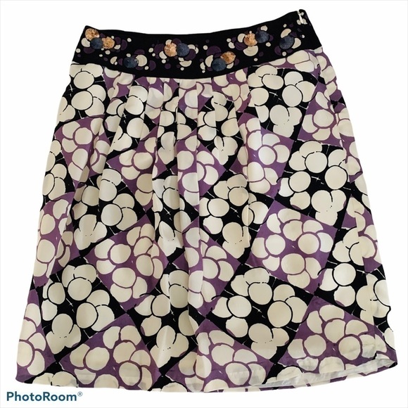 FLOREAT Anthropologie Silk Skirt Size 10 - Picture 3 of 8